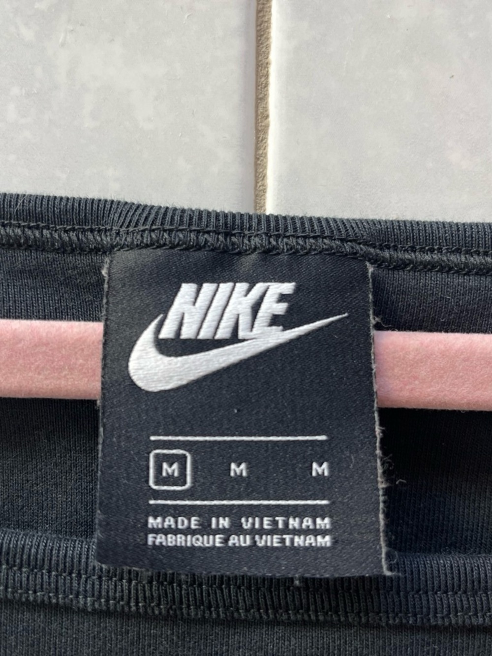 Nike Black Slim Spaghetti-Strap Cropped Camisole with White Swoosh - Picture 2 of 4